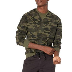 Goodthreads Crewneck Fleece Sweatshirt GREEN CAMO Men's Size XXXL 3XL MSRP $69